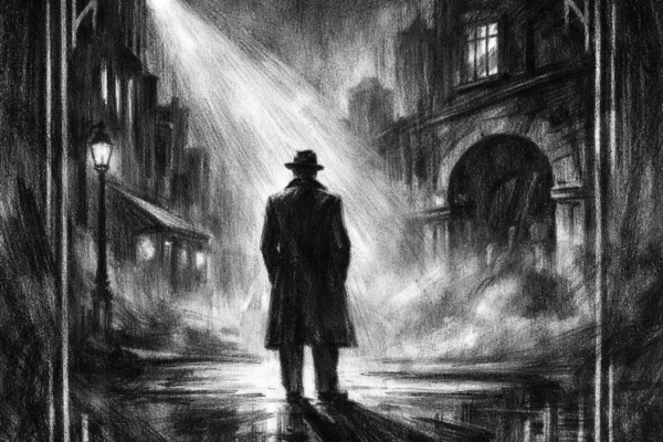 Filmski poster u charcoal film noir stilu