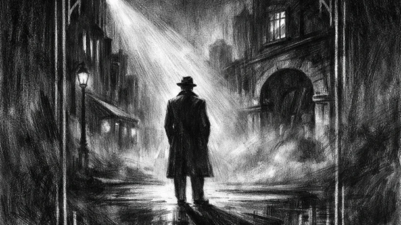Filmski poster u charcoal film noir stilu