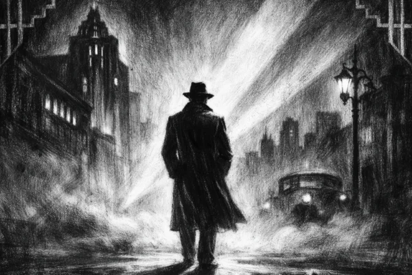 Filmski poster u charcoal film noir stilu