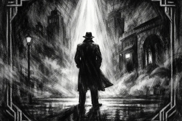 Filmski poster u charcoal film noir stilu