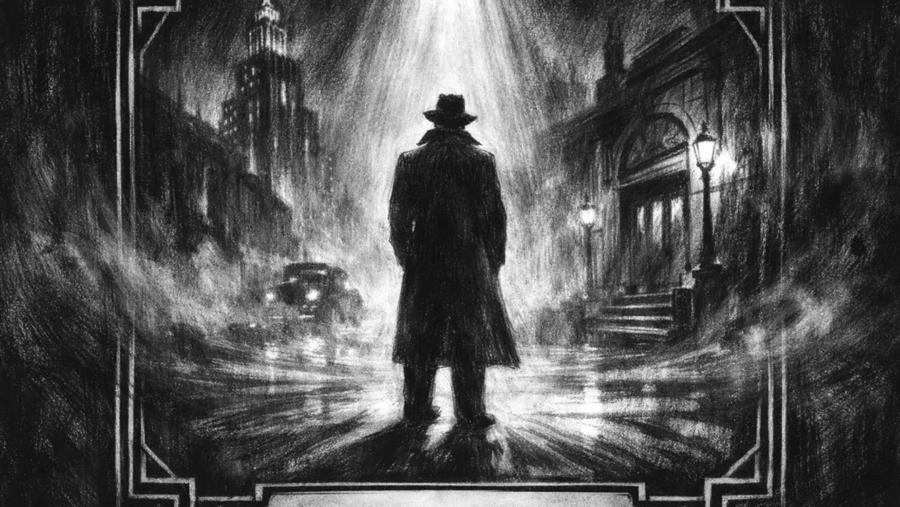 Filmski poster u charcoal film noir stilu