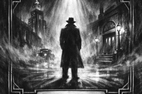Filmski poster u charcoal film noir stilu