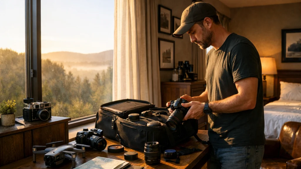 Smještaj prilagođen fotografima s ranim jutarnjim svjetlom i pripremom opreme