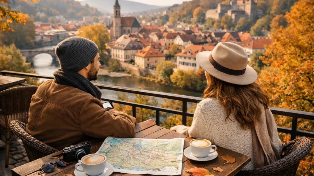 Slow travel koncept u jesen uz opušteno istraživanje europskih destinacija