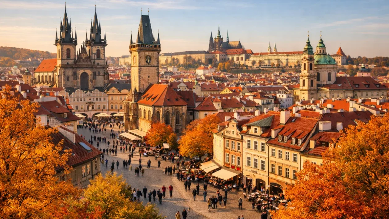 Najbolje europske destinacije za jesenski city break s pogledom na povijesni grad u jesen