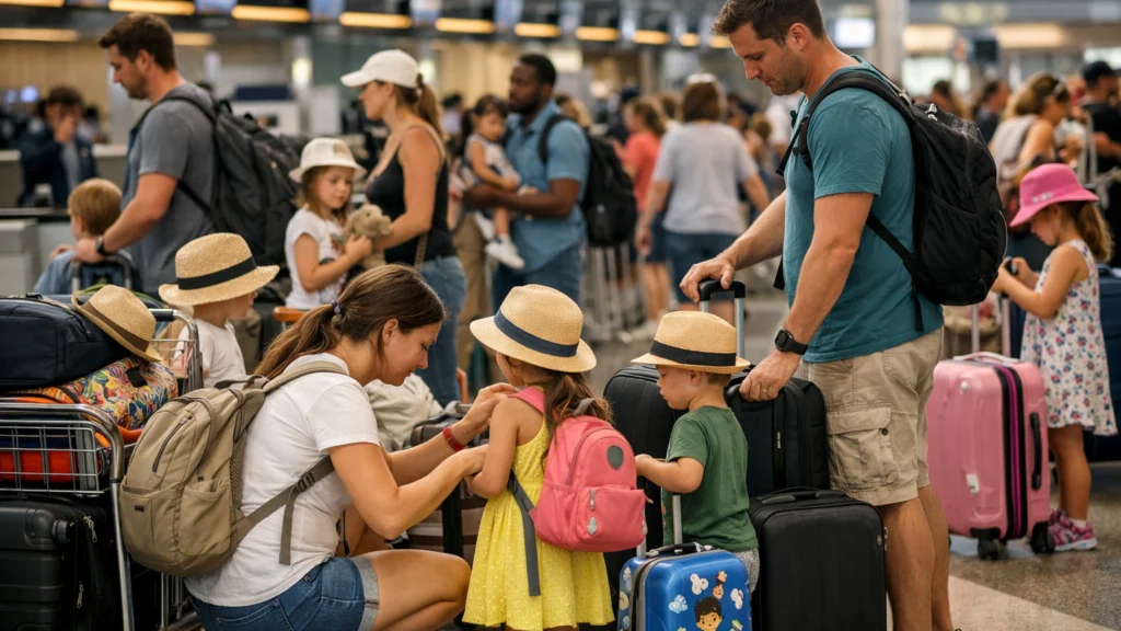 Obitelji s djecom na ljetnim putovanjima u turističkoj sezoni