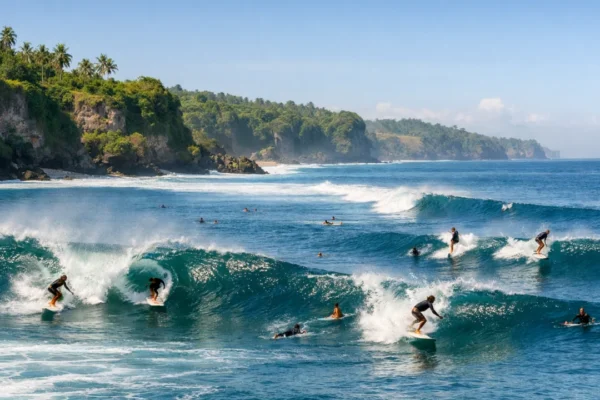 Najbolje svjetske destinacije za surfanje s moćnim valovima i surferima u oceanu