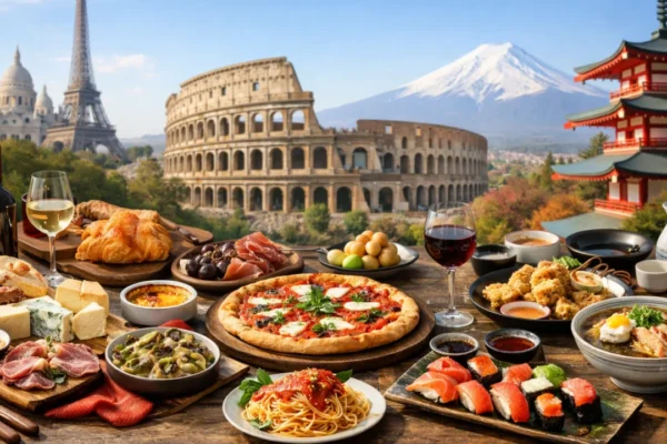 Gurmanski turizam u Francuskoj, Italiji i Japanu s tradicionalnim jelima