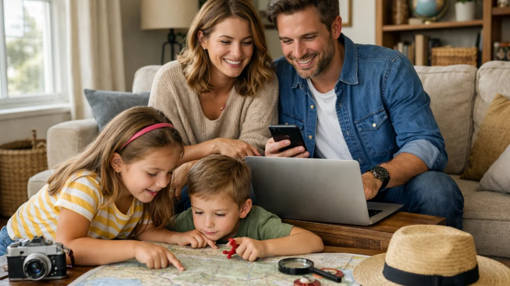 Planiranje obiteljskog putovanja kod kuće uz digitalne alate