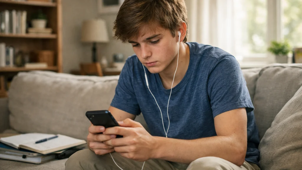 Mladi korisnik pametnog telefona u svakodnevnom digitalnom okruženju