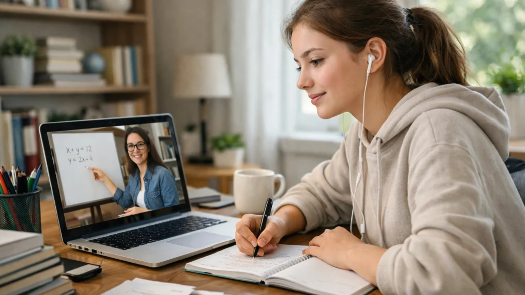 Učenik sudjeluje u online tutorstvu iz vlastitog doma
