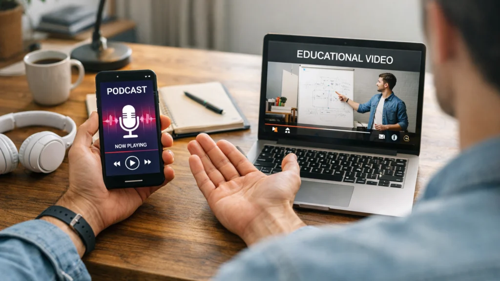 Usporedba podcasta i video lekcija u obrazovanju