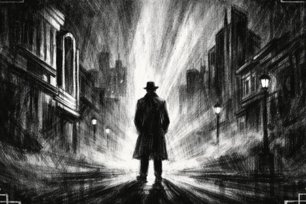 Filmski poster u charcoal film noir stilu