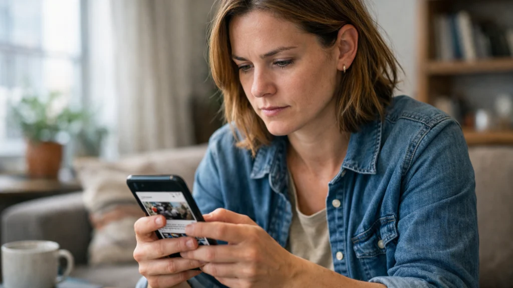 Korisnik pregledava sadržaj na društvenim mrežama