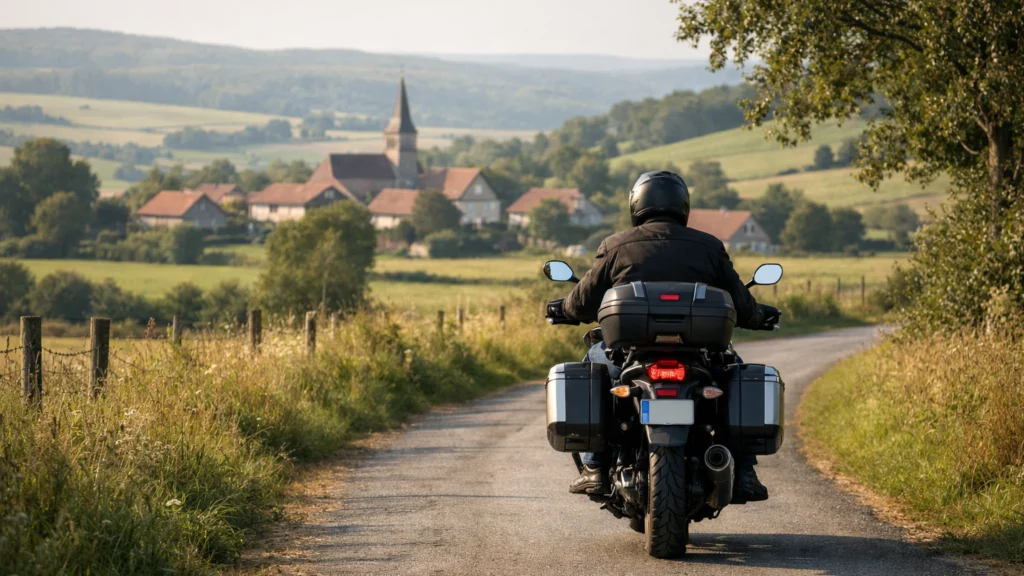 Slow travel putovanje motorom kroz ruralni krajolik