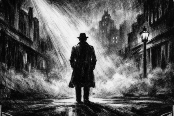 Filmski poster u charcoal film noir stilu