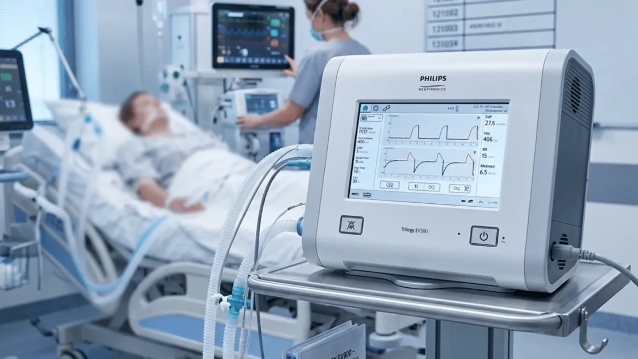 sigurnosna obavijest o ventilatorima Trilogy Evo i zabrani uporabe nepneumatskih nebulizatora