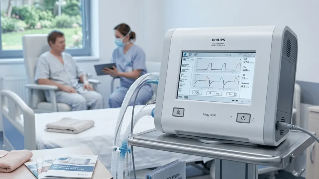 sigurnosna obavijest o ventilatorima Trilogy Evo i zabrani uporabe nepneumatskih nebulizatora