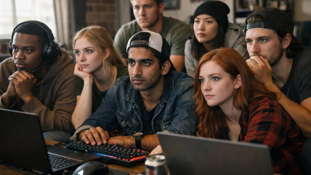 Gledatelji prate e-sport natjecanje, prikaz rasta e-sport publike i društvenog interesa