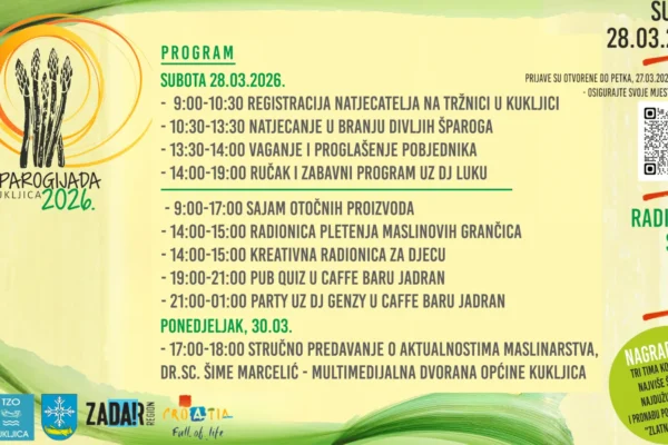 Manifestacija Šparogijada Kukljica s natjecanjem u branju divljih šparoga i otočnim sadržajima