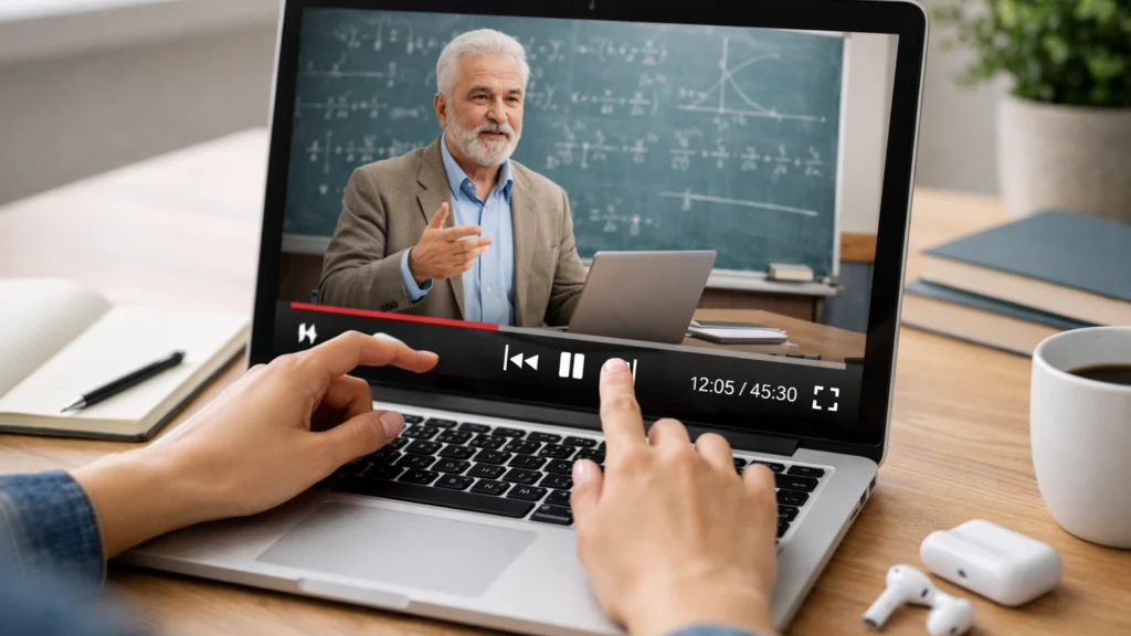 Student koristi pauziranje i premotavanje video predavanja