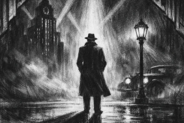 Filmski poster u charcoal film noir stilu