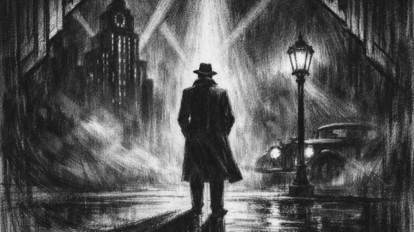 Filmski poster u charcoal film noir stilu
