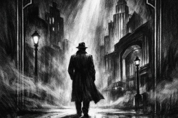 Filmski poster u charcoal film noir stilu