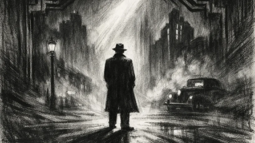 Filmski poster u charcoal film noir stilu