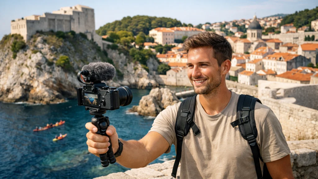 Kreator sadržaja snima kratki viralni turistički video u Hrvatskoj