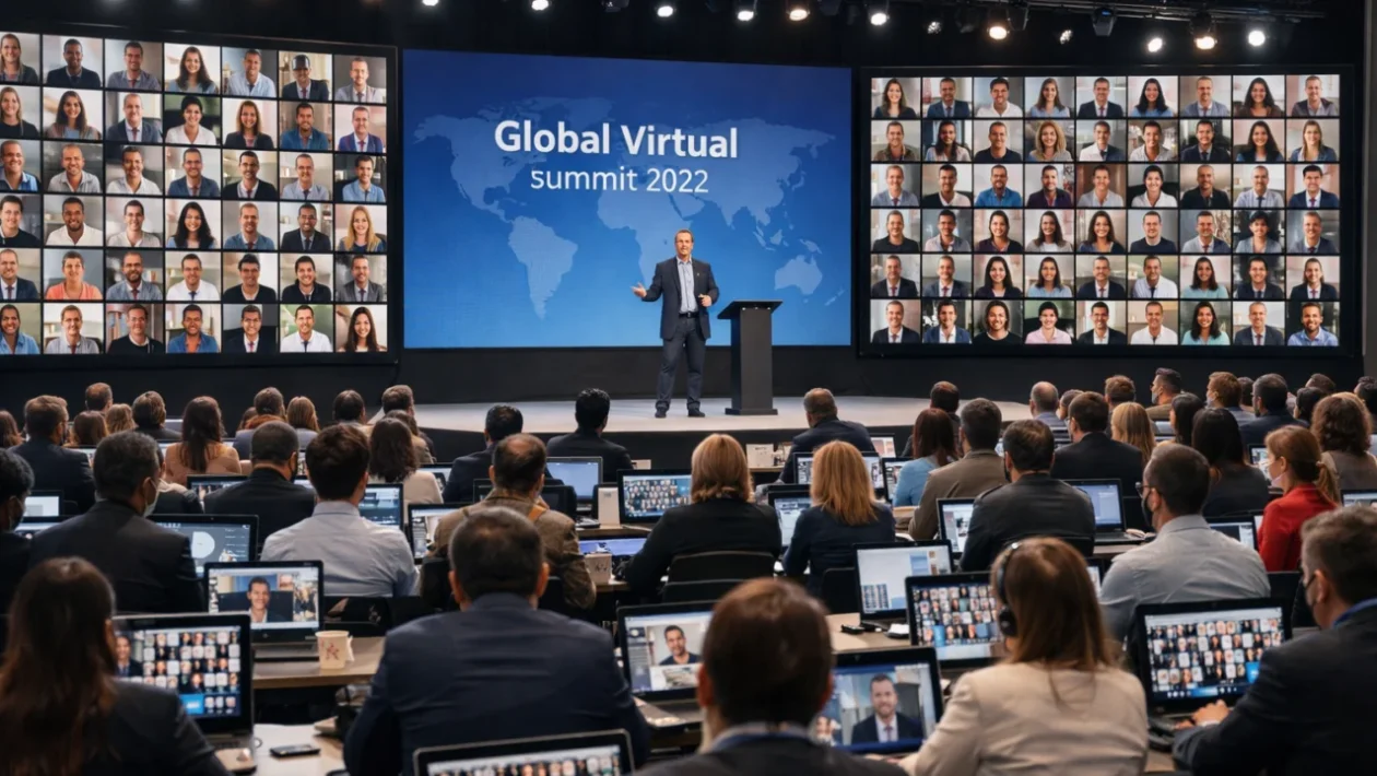 Virtualna konferencija s globalnim sudionicima i online predavanjem