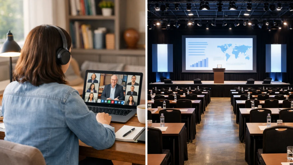 Usporedba virtualnih i fizičkih konferencija