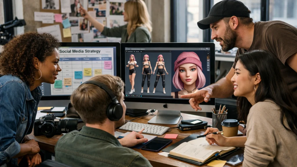 Tim stručnjaka koji upravlja identitetom virtualnog influencera