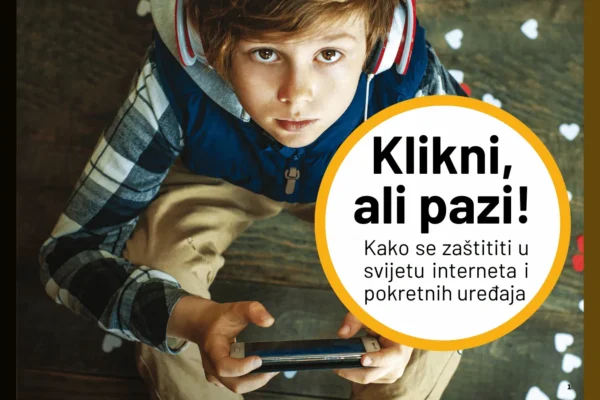 Prikaz edukativnih materijala za zaštitu djece na internetu, s naglaskom na sigurnost i digitalne navike mladih korisnika.