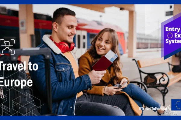 Ilustracija digitalnog evidentiranja prelaska granice u EU kroz EES sustav