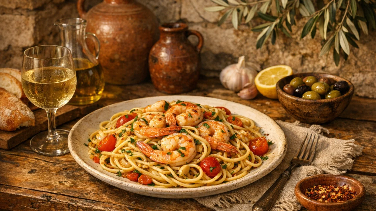Tradicionalna priprema jela Brzi ručak s tjesteninom i kozicama
