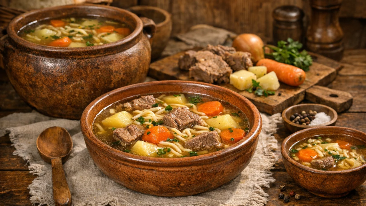 Tradicionalna priprema jela Domaća goveđa juha