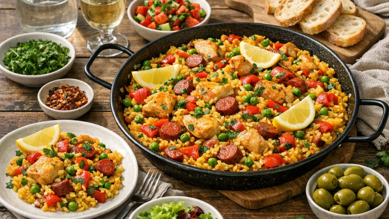 Posluživanje i varijacije Domaća paella jednostavna verzija