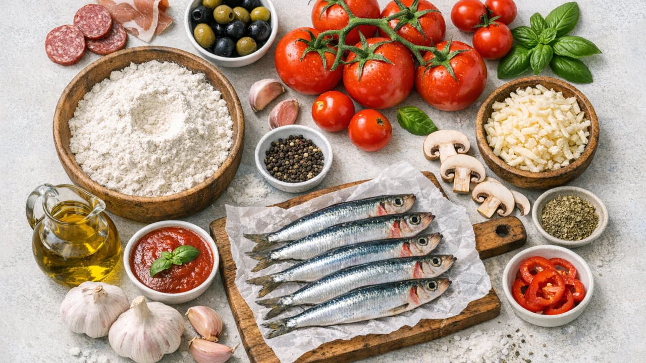 Sastojci za Domaća pizza sa svježim sastojcima