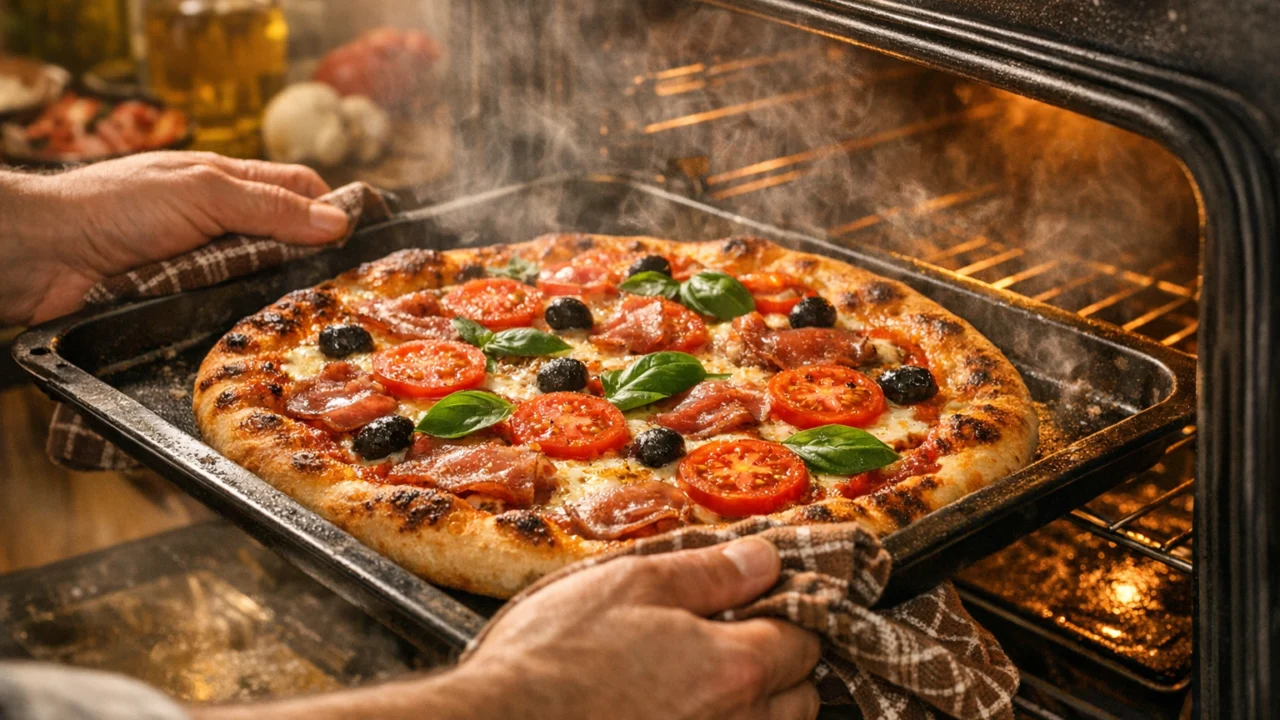 Priprema jela Domaća pizza sa svježim sastojcima