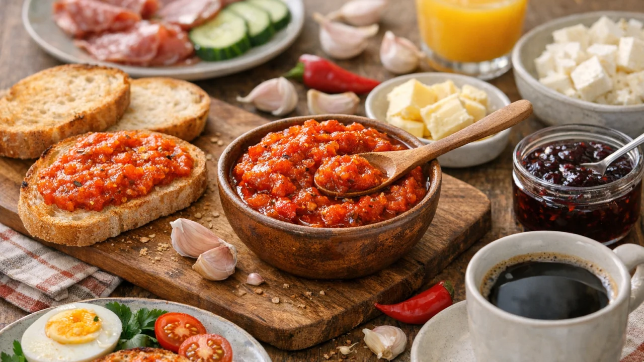 Posluživanje i varijacije Domaći ajvar na starinski način