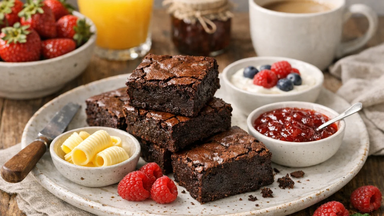 Posluživanje i varijacije Domaći brownie bez brašna