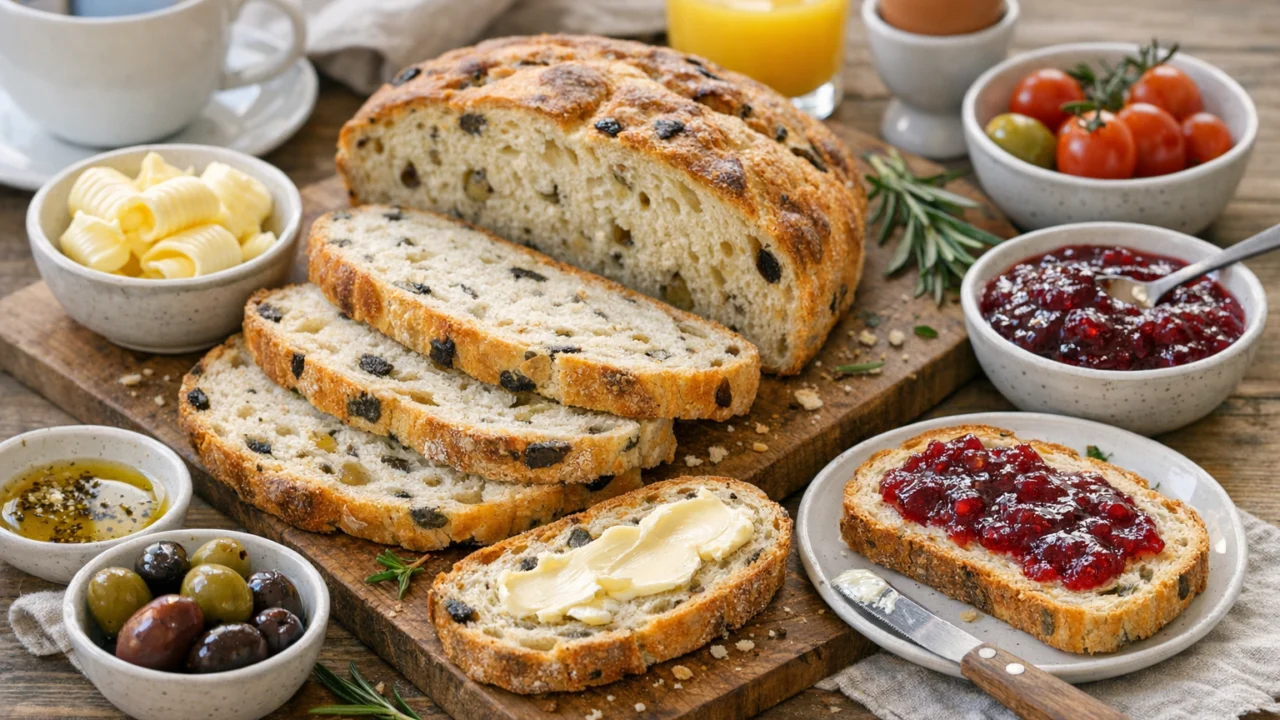 Posluživanje i varijacije Domaći kruh s maslinama