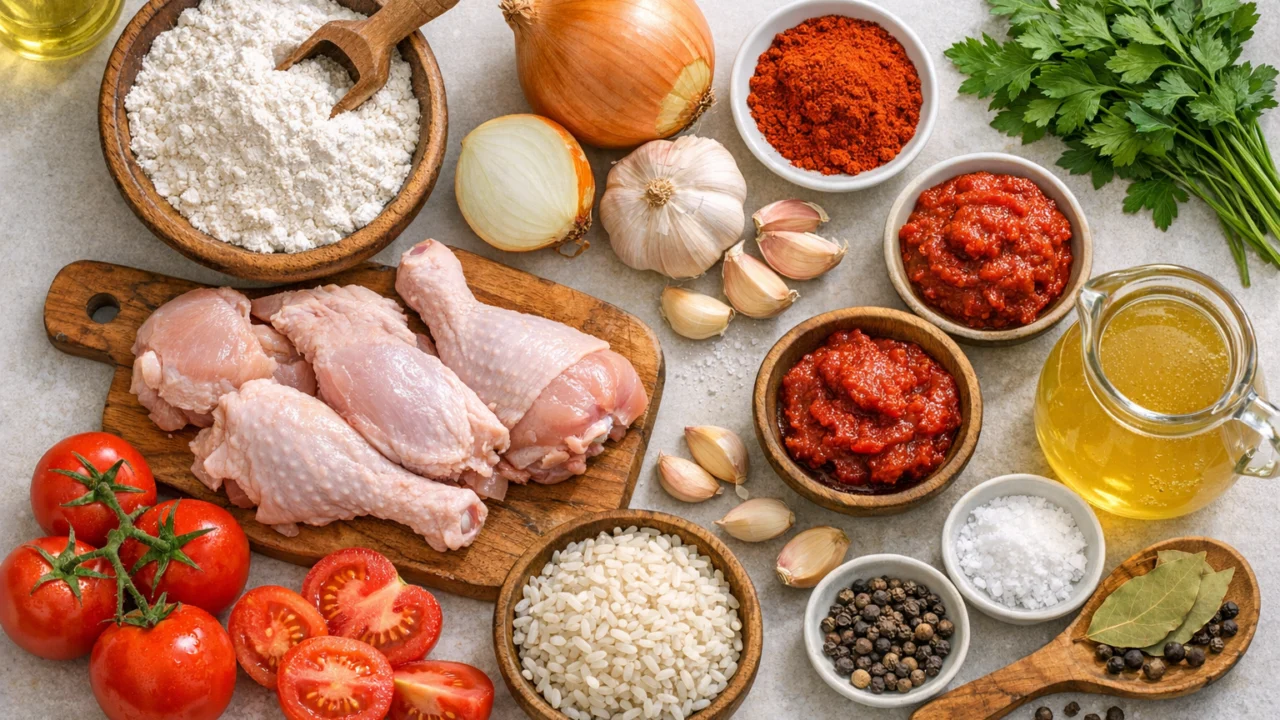 Sastojci za Fini pileći paprikaš