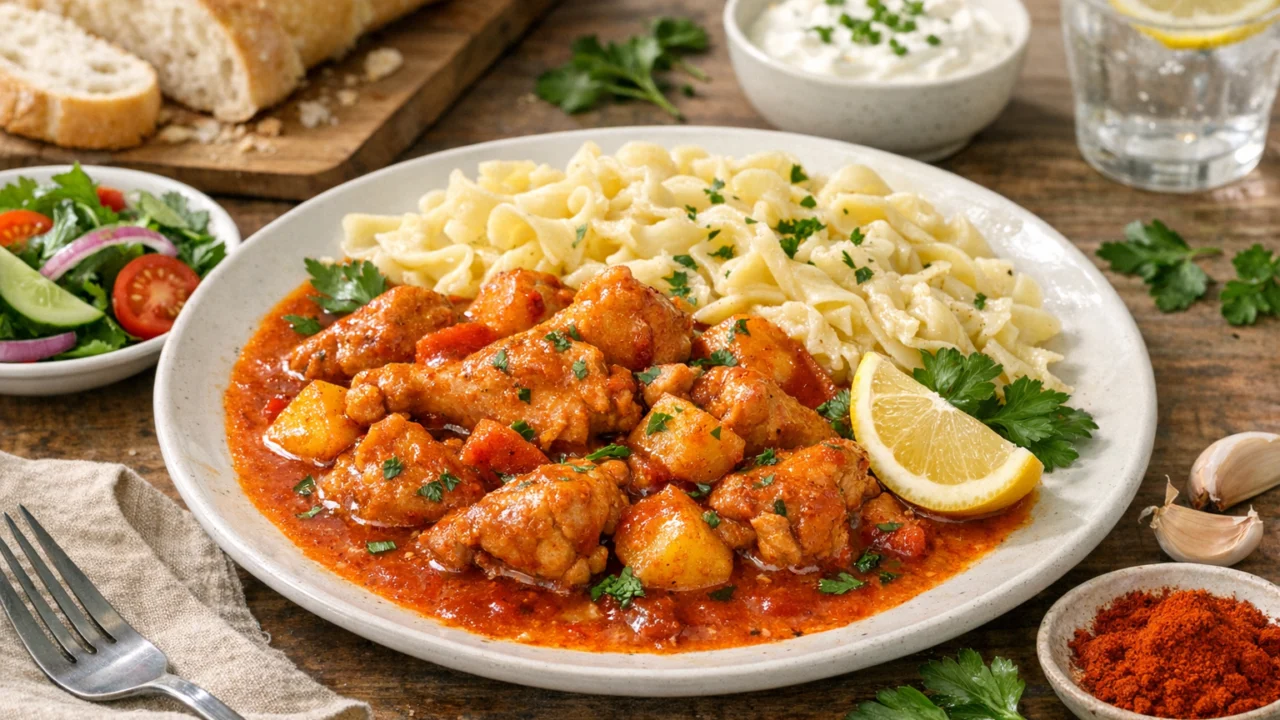 Posluživanje i varijacije Fini pileći paprikaš