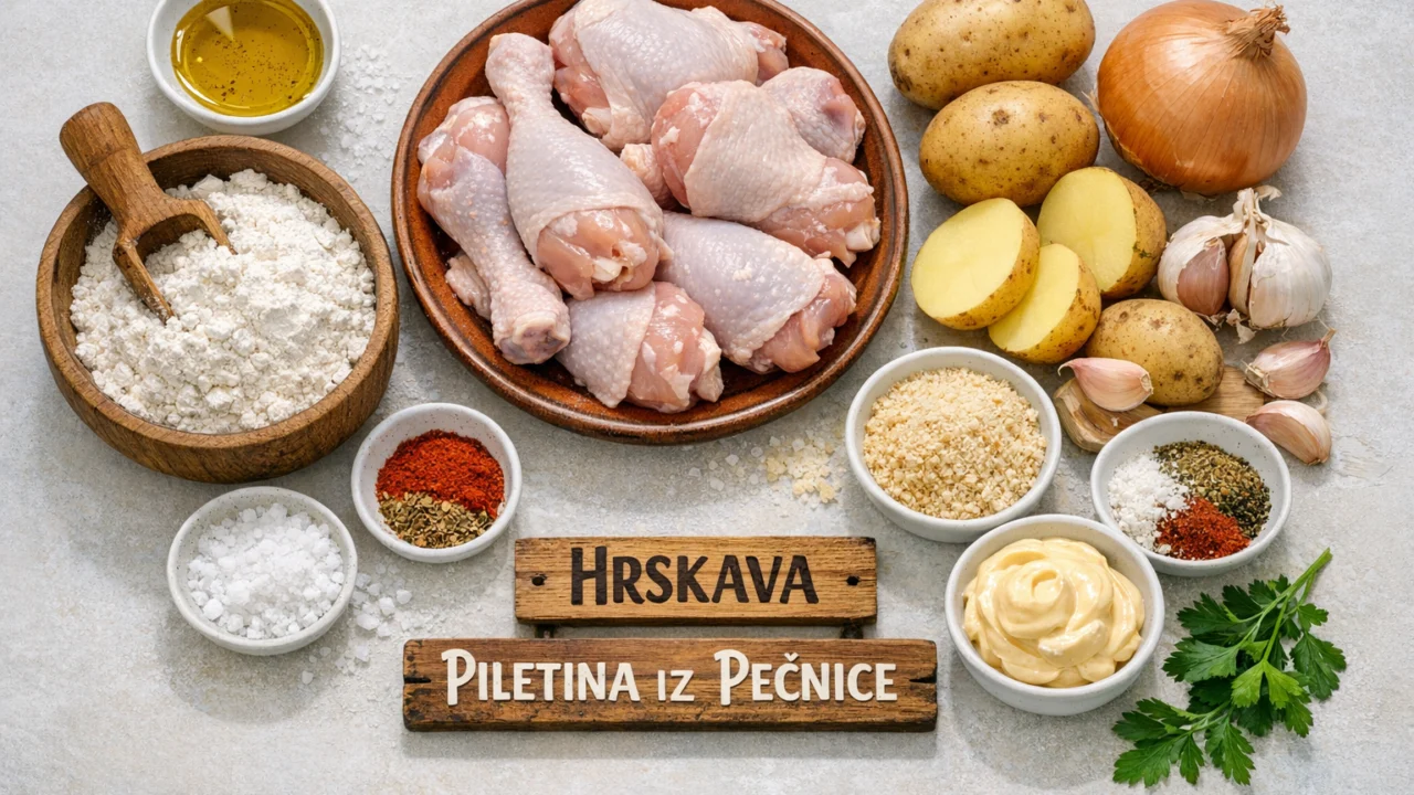 Sastojci za Hrskava piletina iz pećnice