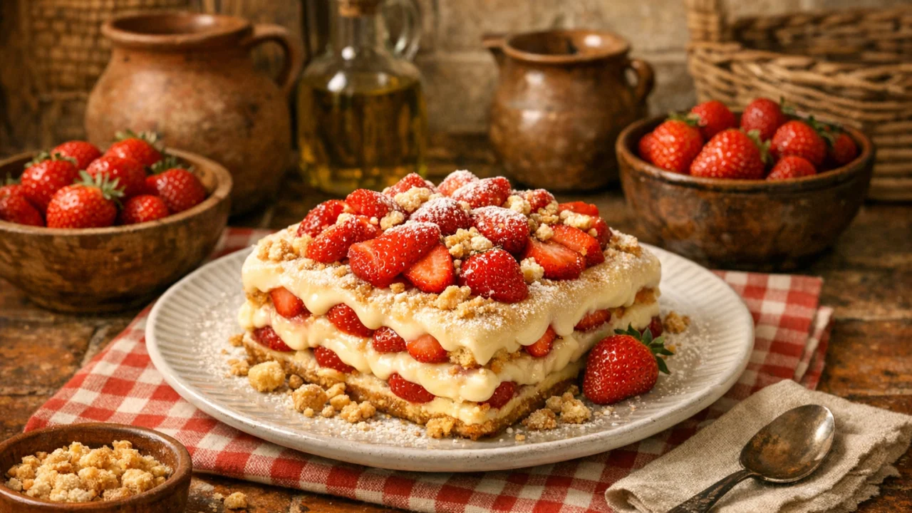 Tradicionalna priprema jela Kremasti desert s jagodama