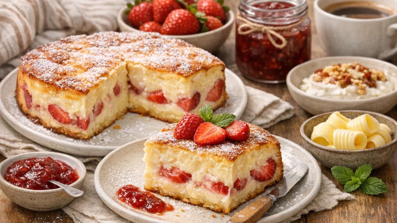 Posluživanje i varijacije Kremasti desert s jagodama