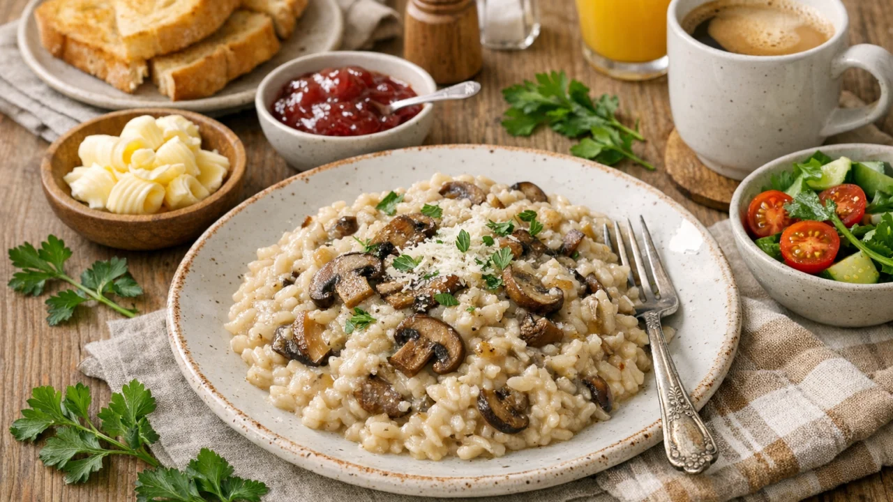 Posluživanje i varijacije Kremasti rižoto s gljivama