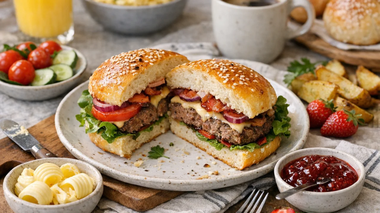 Posluživanje i varijacije Najbolji hamburger s domaćim pecivom